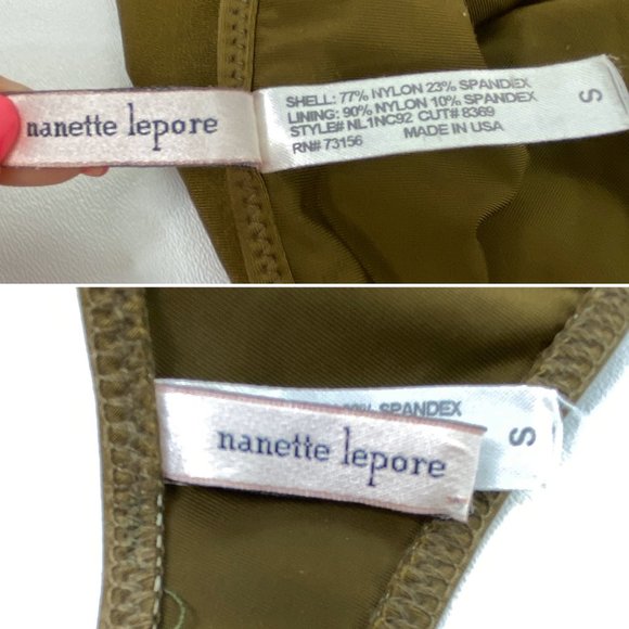 NANETTE LEPORE Olive Green Strapless Bikini #BF5 - Picture 8 of 8